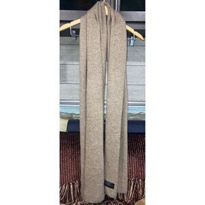 Theory Tan 100% Cashmere Long Scarf 20”X 77”